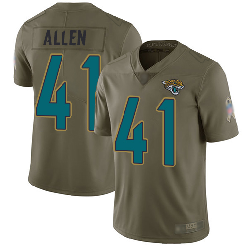 Nike Jacksonville Jaguars #41 Josh Allen Olive Men Stitched NFL Limited 2017 Salute To Service Jersey->jacksonville jaguars->NFL Jersey